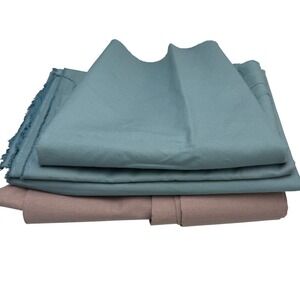 Heavyweight Woven Upholstery Fabric Scraps Remnants‎ Muted Teal and Dusty Mauve